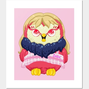 The little red owl wear barbie dress for Men or Women Kids Boys Girls love owl Posters and Art